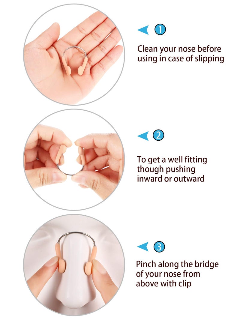 Pelopy 10 Pieces Silicone Nose Plugs Swimming Nose Clips Training Swimmer Protector with Steel for Adults Competition Using(Adult Size) - Image 3